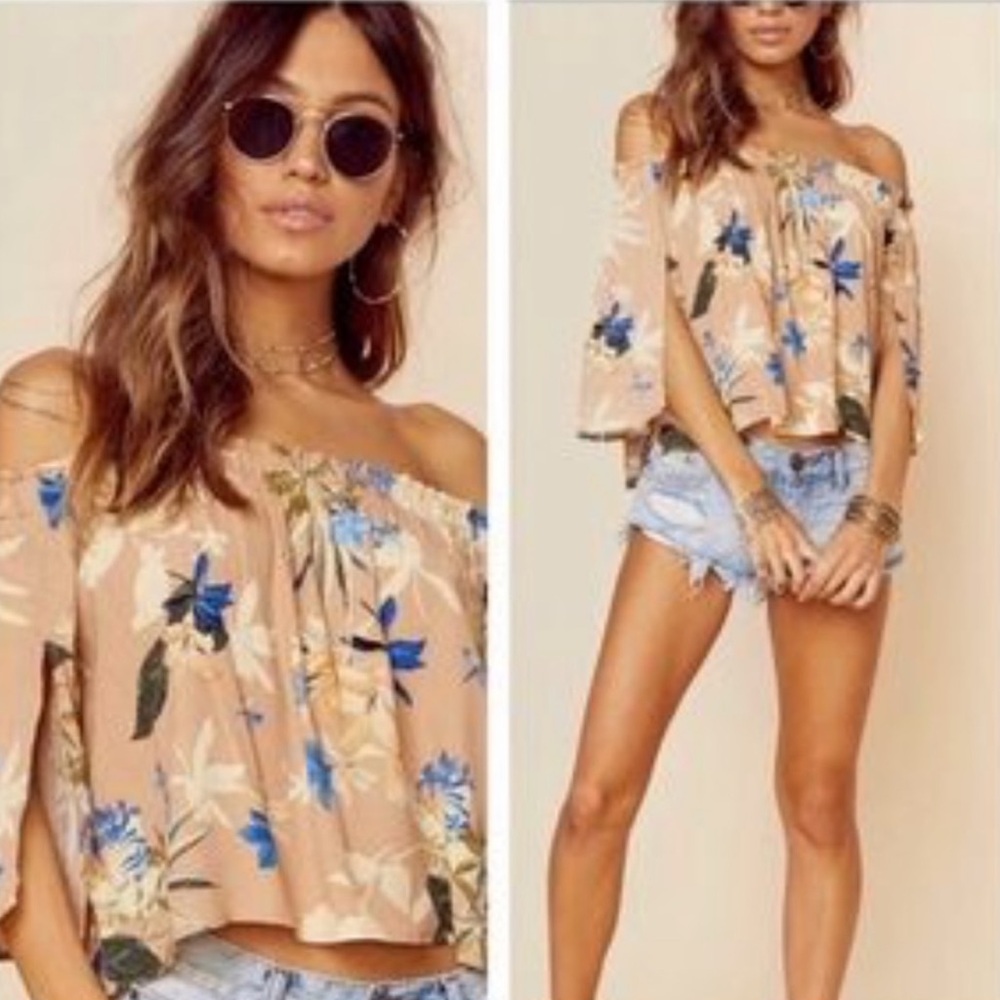 ASTR the Label Annabelle Floral Off-Shoulder Top